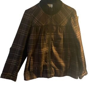 Pre Owned Women’s Relativity Full Zip Jacket Sz XL Classic Plaid Style Fashion
